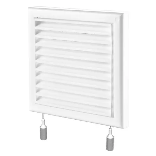 Решетка вентилационна Vents правоъгълна PVC  187x187 мм, бяла, MV 120 vrs