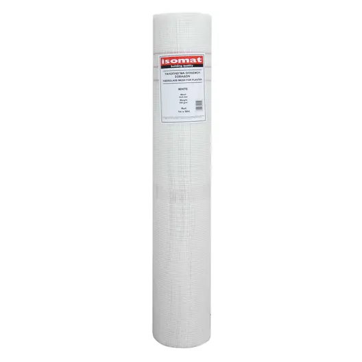 Мрежа за армиране Isomat стъклотекстилна за шпакловка  1.0x50 м, 160 г/м2, Thermosystem