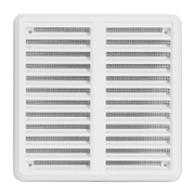 Решетка вентилационна Haco квадратна PVC с рамка и мрежа  155x155 мм, бяла, VMK - product - 061 MCI 117