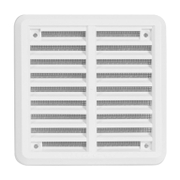 Решетка вентилационна Haco квадратна PVC с рамка и мрежа  105х105 мм, бяла, VMK - product - 061 MCI 118