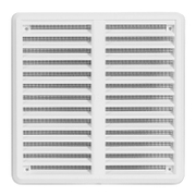 Решетка вентилационна Haco квадратна PVC с рамка и мрежа  180x180 мм, бяла, VMKS - product - 061 MCI 119