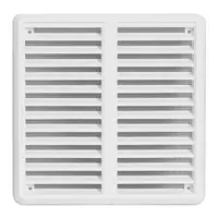 Решетка вентилационна Haco квадратна PVC с рамка и мрежа  180x180 мм, бяла, VMKS