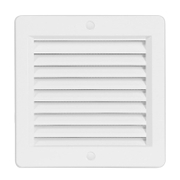 Решетка вентилационна Haco квадратна PVC с рамка и мрежа  155x155 мм, бяла, VM - product - 061 MCI 111