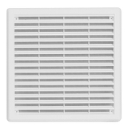 Решетка вентилационна Haco квадратна PVC с рамка и мрежа  255х255 мм, бяла, VMK - product - 061 MCI 113