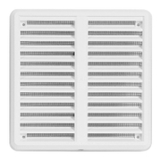 Решетка вентилационна Haco квадратна PVC с рамка и мрежа  155x155 мм, бяла, VMKS - product - 061 MCI 120