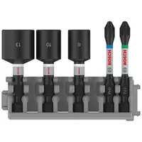 Комплект битове Bosch PH/PZ/SB/TX/SW с магнитен държач  1/4", 5 бр., PRO Impact Pick and Click