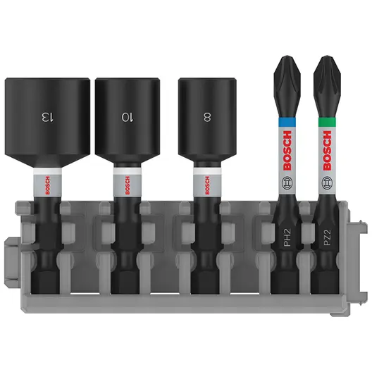 Комплект битове Bosch PH/PZ/SB/TX/SW с магнитен държач  1/4", 5 бр., PRO Impact Pick and Click