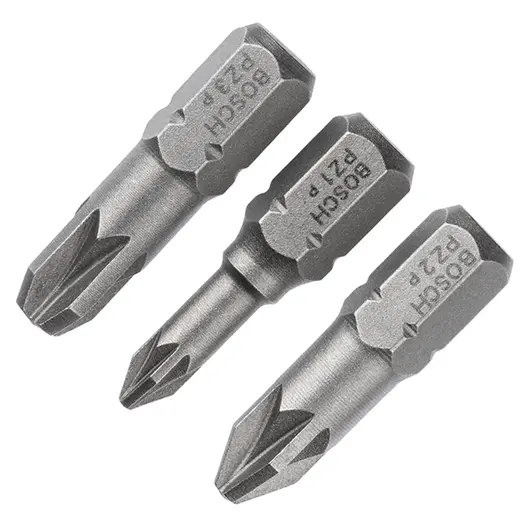 Комплект битове Bosch PZ  1, 2 и 3, 1/4", 25 мм, 3 бр., Extra Hard