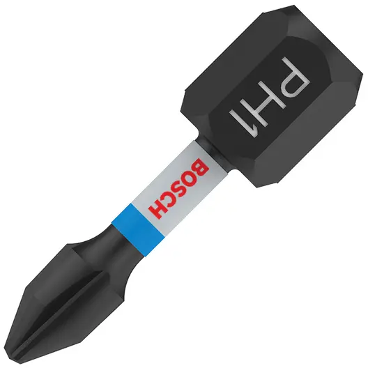 Накрайник бит PH Bosch Philips ударен, торсионен  PH 1, 1/4", 25 мм, 2 бр., PRO Phillips Impact
