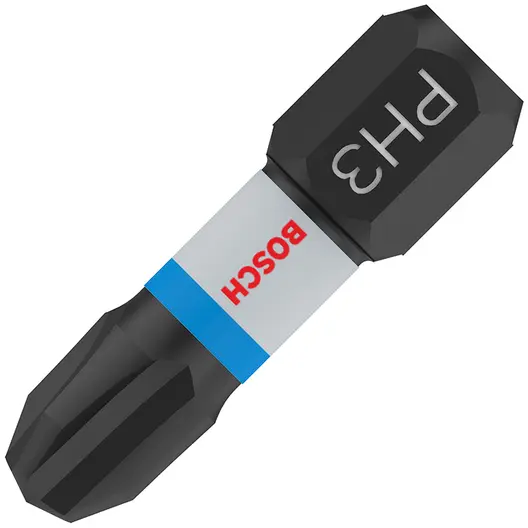 Накрайник бит PH Bosch Philips ударен, торсионен  PH 3, 1/4", 25 мм, 2 бр., PRO Phillips Impact