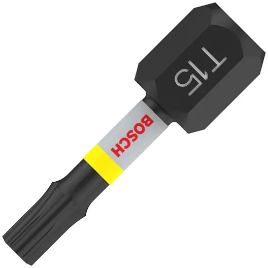 Накрайник бит TX Bosch Torx торсионен, ударен  TX 15, 1/4", 25 мм, 2 бр., PRO Torx Impact
