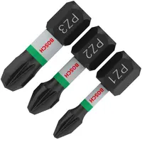 Комплект битове Bosch PZ  1, 2 и 3, 1/4", 25 мм, 3 бр., PRO Pozidriv Impact