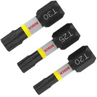 Накрайник бит TX Bosch Torx торсионен, ударен  TX20, TX25, TX30, 1/4", 25 мм, 3 бр., PRO Torx Impact