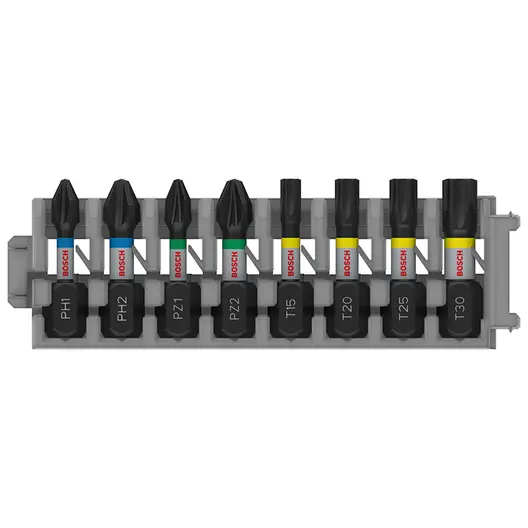 Комплект битове Bosch PH/PZ/TX  1/4", 25 мм, 8 бр., PRO Impact