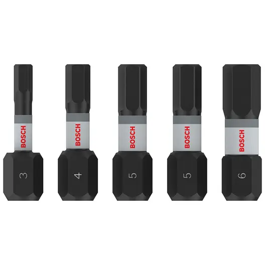 Комплект битове Bosch SW външен 6-стен  3, 4, 5, 6, 1/4", 25 мм, 5 бр., PRO H Impact