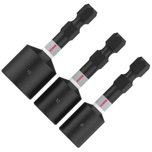 Комплект битове Bosch SW вътрешен 6-стен  SW 8, 10, 13, 1/4", 50 мм, 3 бр., PRO Nutsetter Impact