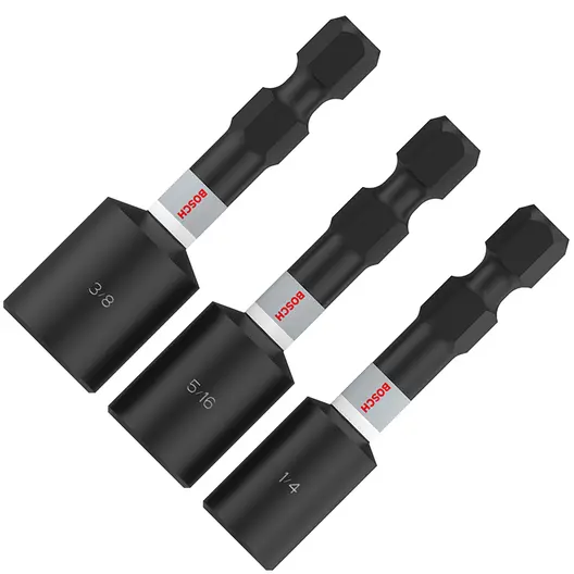 Комплект битове Bosch  SW 1/4", 5/16", 3/8", 1/4", 50 мм, 3 бр., PRO Nutsetter Impact