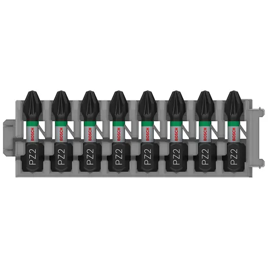 Накрайник бит PZ Bosch Pozidriv кръстат  PZ2, 1/4", 25 мм, 8 бр., PRO PZ Impact
