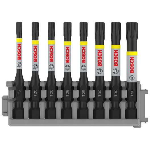 Комплект битове Bosch TX Torx  TX 15/20/25/30/40, 1/4", 55 мм, 8 бр., PRO T Impact