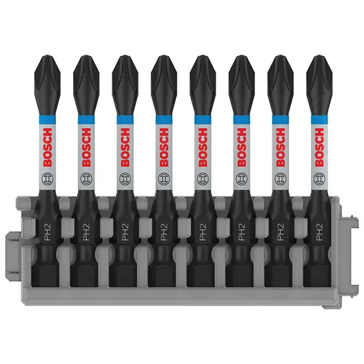 Накрайник бит PH Bosch Philips кръстат  PH2, 1/4", 55 мм, 8 бр., PRO PH Impact