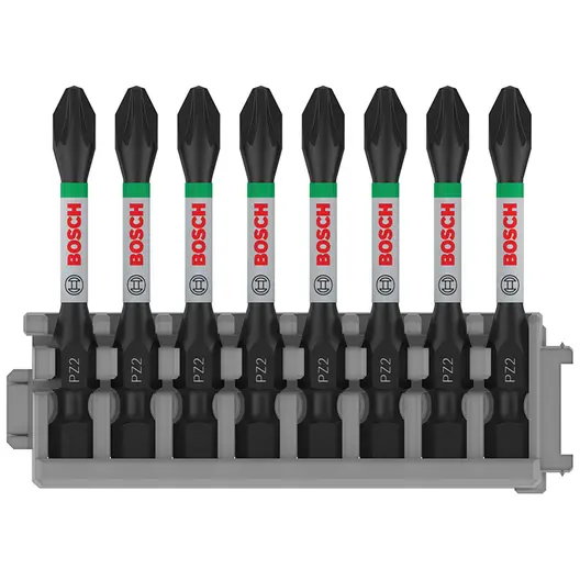 Накрайник бит PZ Bosch Pozidriv кръстат  PZ2, 1/4", 55 мм, 8 бр., PRO PZ Impact