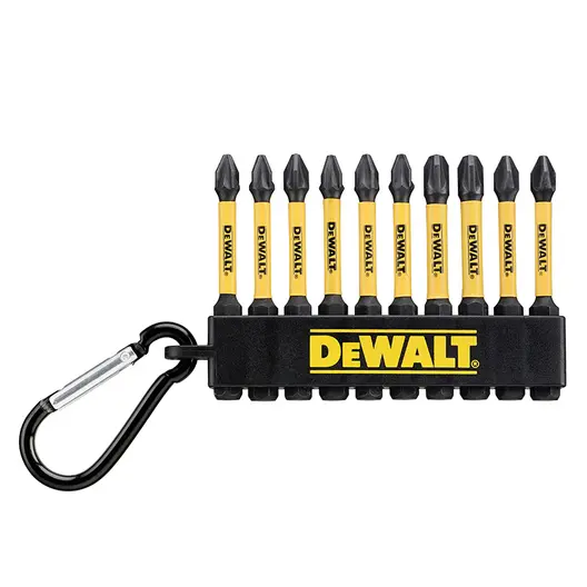 Комплект битове DeWALT PH/PZ с карабинер  57 мм, 10 бр., DT7274
