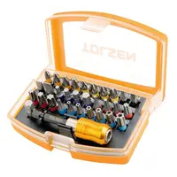 Накрайник бит Tolsen комплект PH/PZ/SB/TX/SW с магнитен държач 1/4", 32 бр.