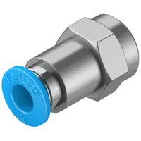 Съединител пневматичен Festo Push In шлаух - резба  1/8", шлаух 6 мм, QSF-1/8-6-B