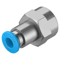 Съединител пневматичен Festo Push In шлаух - резба  1/4", шлаух 6 мм, QSF-1/4-6-B