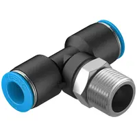 Тройник пневматичен Festo Push In шлаух - шлаух - Мрезба QST  3/8", шлаух 10 мм, QST-3/8-10