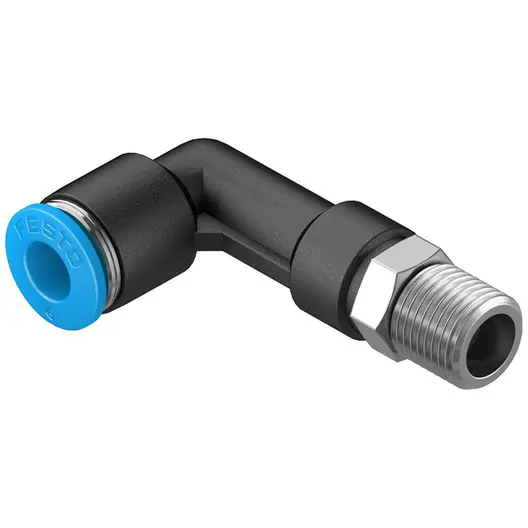 Коляно пневматично Festo Push In шлаух - резба удължено  1/8", шлаух 6 мм, QSLL-1/8-6
