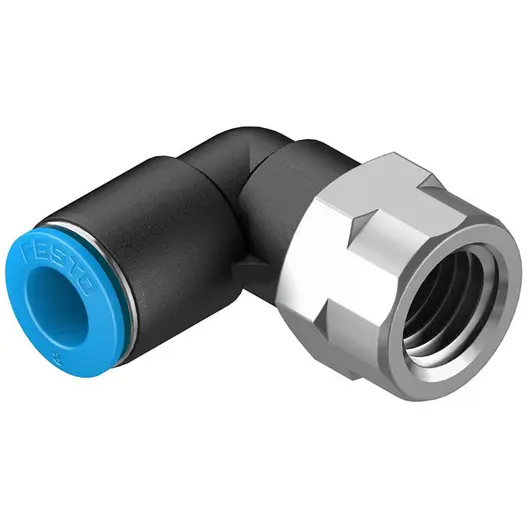 Коляно пневматично Festo Push In шлаух - резба  1/4", шлаух 8 мм, QSLF-1/4-8-B