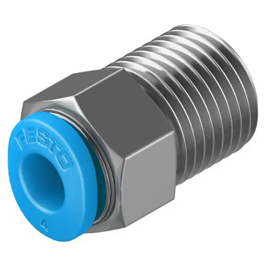 Съединител пневматичен Festo Push In шлаух - резба мини 1/8", шлаух 4 мм, QSM-1/8-4