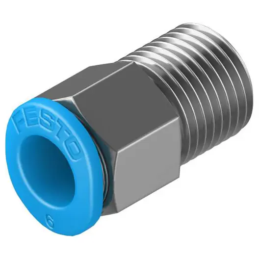Съединител пневматичен Festo Push In шлаух - резба мини 1/8", шлаух 6 мм, QSM-1/8-6