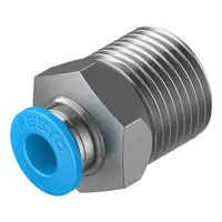 Съединител пневматичен Festo Push In шлаух - резба  3/8", шлаух 6 мм, QS-3/8-6