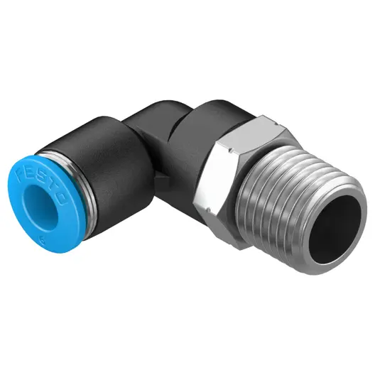 Коляно пневматично Festo Push In шлаух - резба  1/4", шлаух 6 мм, QSL-1/4-6