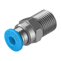 Съединител пневматичен Festo Push In шлаух - резба  1/8", шлаух 4 мм, QS-1/8-4