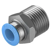 Съединител пневматичен Festo Push In шлаух - резба  1/2", шлаух 10 мм, QS-1/2-10