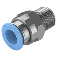 Съединител пневматичен Festo Push In шлаух - резба  1/4", шлаух 10 мм, QS-1/4-10