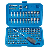 Комплект битове Fervi PH/PZ/SB/TX/SW/SP/RB/TS/TW с магнитен държач  1/4", 122 бр.