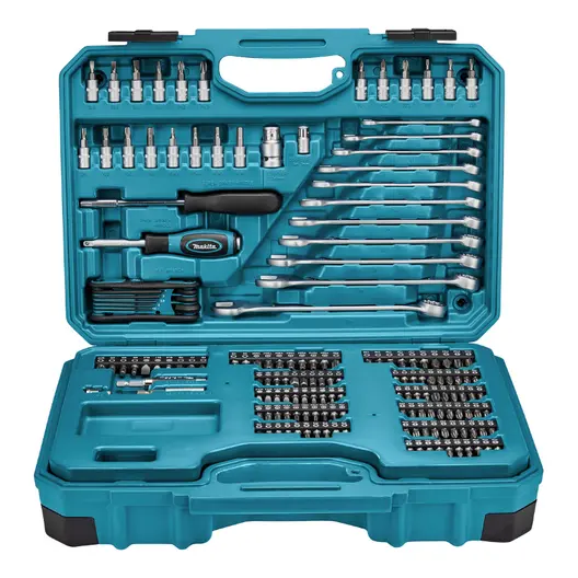 Гедоре комплект Makita вложки с ръчни инструменти  221 бр., 5/16" - 1/2", E-10883