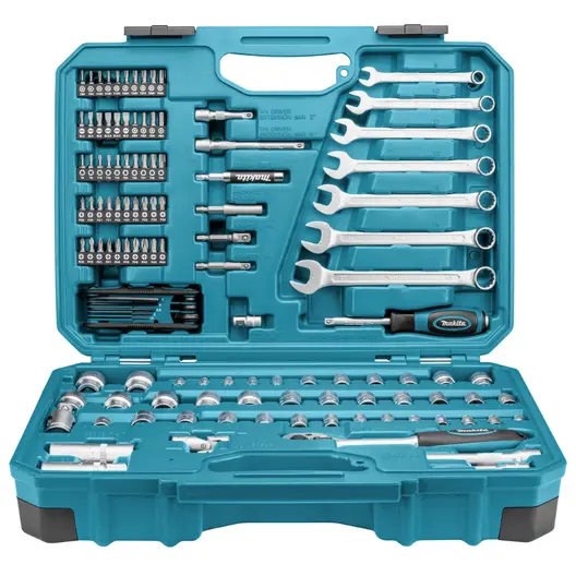 Гедоре комплект Makita вложки с ръчни инструменти  120 бр., 1/4" - 3/8", E-06616