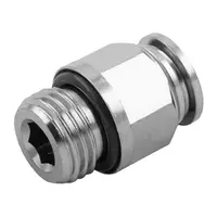 Съединител пневматичен Aignep Push In шлаух - резба  1/8", шлаух 8 мм, 57020
