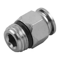 Съединител пневматичен Aignep Push In шлаух - резба  1/4", шлаух 6.35 мм, 89000