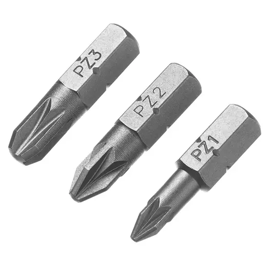 Комплект битове Stanley PZ  1, 2 и 3, 1/4", 50 мм, 3 бр., STA61043