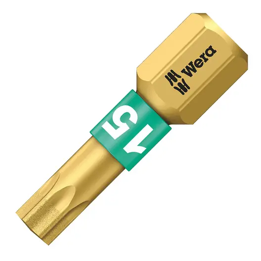 Накрайник бит TX Wera Torx торсионен, с покритие  TX 15, 1/4'', 25 мм, 867/1 BDC