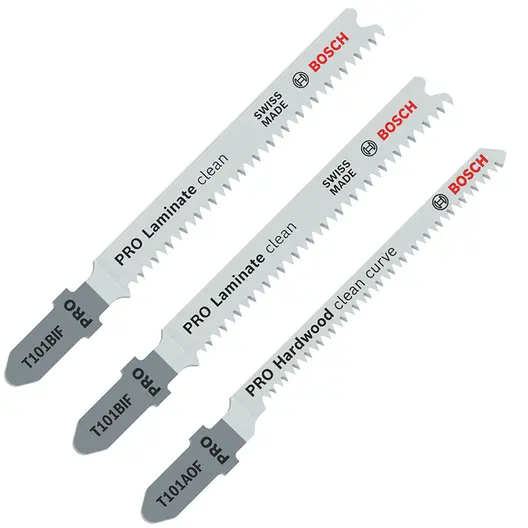 Нож за зеге Bosch комплект  криволинейно, праволинейно, 3 бр., PRO Laminate