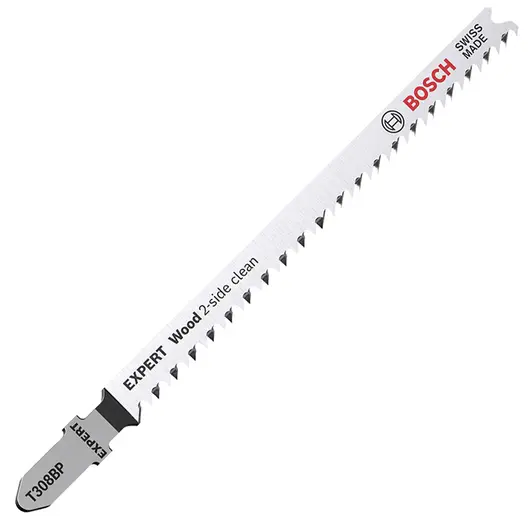 Нож за зеге Bosch с T-захват за дърво комплект 92/117 мм, 12 TPI, праволинейно, 3 бр., Expert Wood 2-side Clean T308BP