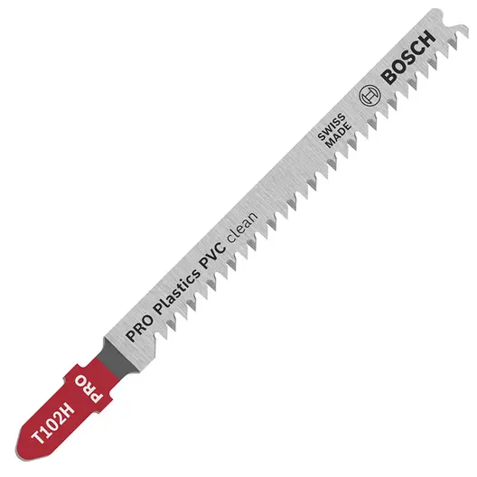 Нож за зеге Bosch с T-захват за пластмаса 76/100 мм, праволинейно, 3 бр., PRO Plastics PVC clean T102H