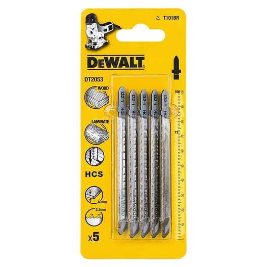 Нож за зеге DeWALT комплект за дърво  73/100 мм, праволинейно, 5 бр., DT2053